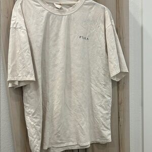 P'tula Women’s Off-White Oversized Short Sleeve Tee